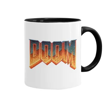 DOOM, Κούπα χρωματιστή μαύρη, κεραμική, 330ml