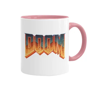 DOOM, Mug colored pink, ceramic, 330ml