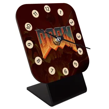 DOOM, Quartz Table clock in natural wood (10cm)