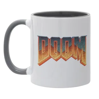 DOOM, Κούπα χρωματιστή γκρι, κεραμική, 330ml