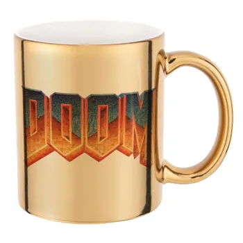 DOOM, Mug ceramic, gold mirror, 330ml