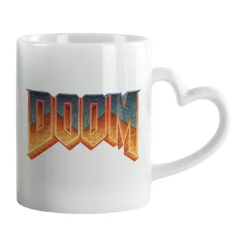 DOOM, Mug heart handle, ceramic, 330ml