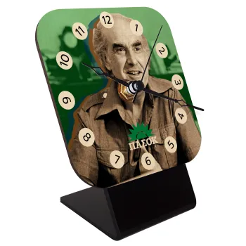 ΠΑΣΟΚ Ανδρέας Παπανδρέου, Επιτραπέζιο ρολόι σε φυσικό ξύλο (10cm)