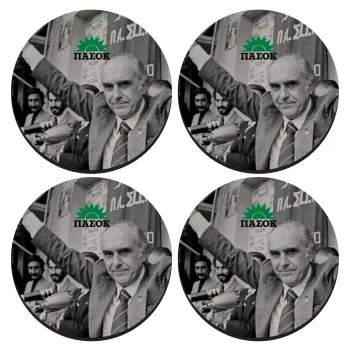 ΠΑΣΟΚ Ανδρέας, SET of 4 round wooden coasters (9cm)