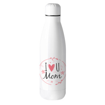 I Love you Mom pink, Metal mug thermos (Stainless steel), 500ml