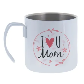 I Love you Mom pink — Κούπα Ανοξείδωτη διπλού τοιχώματος 400ml