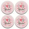 SET of 4 round wooden coasters (9cm)
