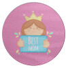Best mom Princess, Επιφάνεια κοπής γυάλινη στρογγυλή (30cm)