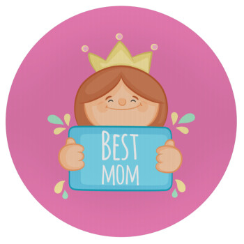 Best mom Princess, Mousepad Στρογγυλό 20cm