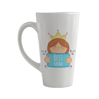 Best mom Princess, Κούπα κωνική Latte Μεγάλη, κεραμική, 450ml