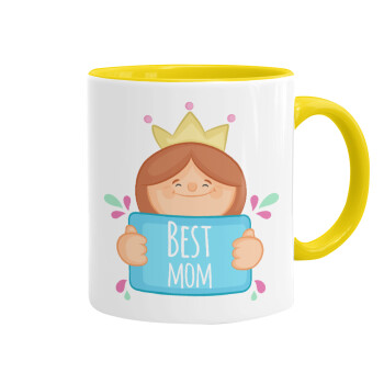 Best mom Princess, Mug colored yellow, ceramic, 330ml