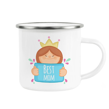 Best mom Princess, Κούπα Μεταλλική εμαγιέ λευκη 360ml