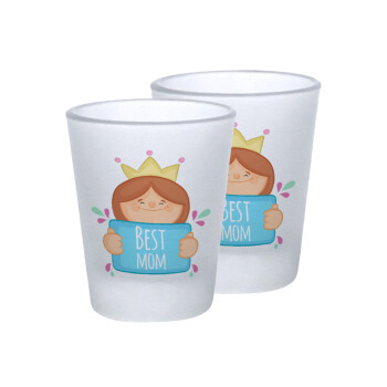 Best mom Princess, Σφηνοπότηρα γυάλινα 45ml του πάγου (2 τεμάχια)