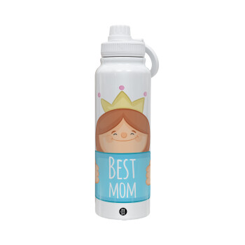 Best mom Princess, 1L Stainless Steel Thermal Bottle with Phone Holder & Double Wall Insulation