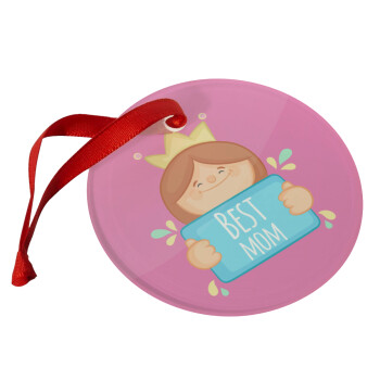 Best mom Princess, Christmas ornament glass 9cm