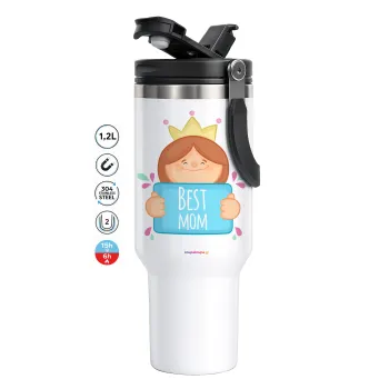 Best mom Princess, Mega Travel Mug / Κούπα Ταξιδίου, διπλού τοιχώματος (θερμό) 1,2L