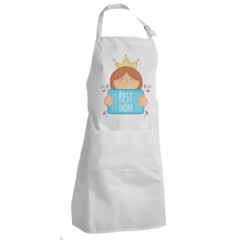 Best mom Princess, Adult Chef Apron (with sliders and 2 pockets)