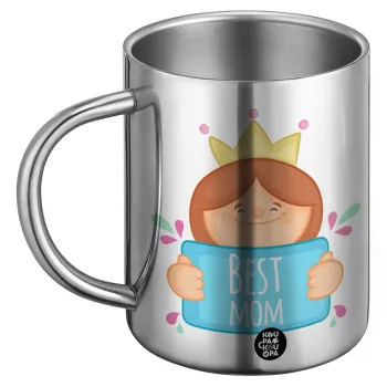 Best mom Princess, Ανοξείδωτη Μεταλλική Κούπα 450ml - Διπλού Τοιχώματος