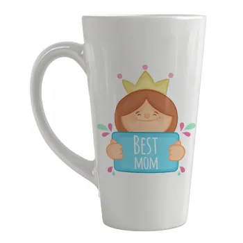 Best mom Princess, Κούπα κωνική Latte Μεγάλη, κεραμική, 450ml