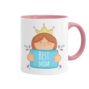 Best mom Princess, Mug colored pink, ceramic, 330ml