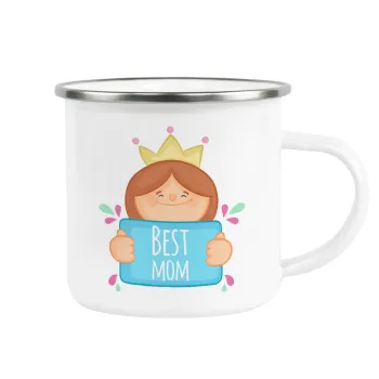 Best mom Princess, Κούπα Μεταλλική εμαγιέ λευκη 360ml