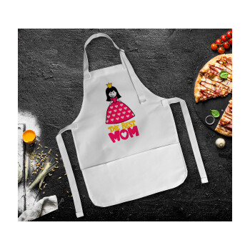 The Best Mom Queen, Ποδιά Σεφ Ολόσωμη Παιδική (με ρυθμιστικά και 2 τσέπες)