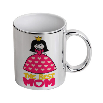 The Best Mom Queen, Mug ceramic, silver mirror, 330ml