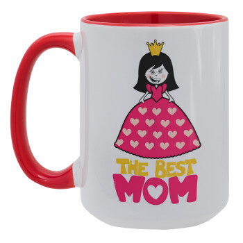 The Best Mom Queen, Κούπα Mega 15oz, κεραμική Κόκκινη, 450ml
