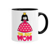 The Best Mom Queen, Κούπα χρωματιστή μαύρη, κεραμική, 330ml