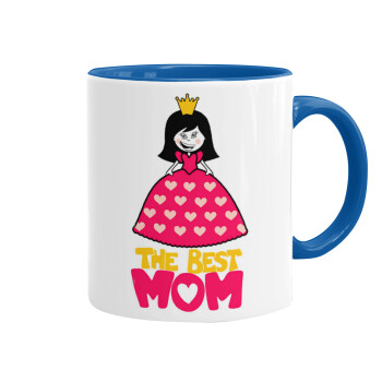 The Best Mom Queen, Mug colored blue, ceramic, 330ml