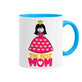 The Best Mom Queen, Mug colored light blue, ceramic, 330ml