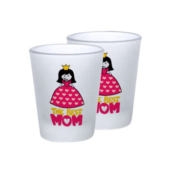 The Best Mom Queen, Σφηνοπότηρα γυάλινα 45ml του πάγου (2 τεμάχια)