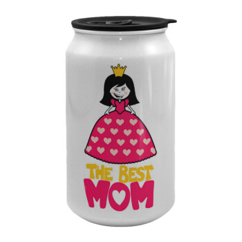 The Best Mom Queen, Κούπα ταξιδιού μεταλλική με καπάκι (tin-can) 500ml