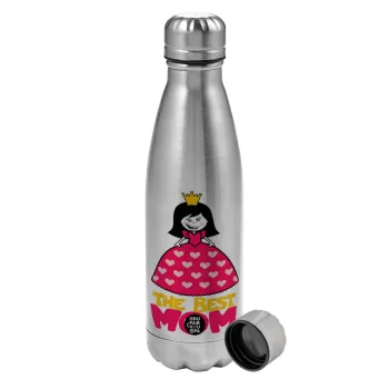 The Best Mom Queen, Metallic water bottle, stainless steel, 750ml