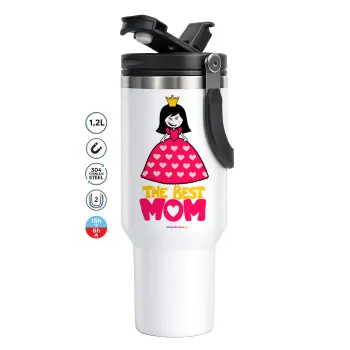 The Best Mom Queen, Mega Travel Mug / Κούπα Ταξιδίου, διπλού τοιχώματος (θερμό) 1,2L