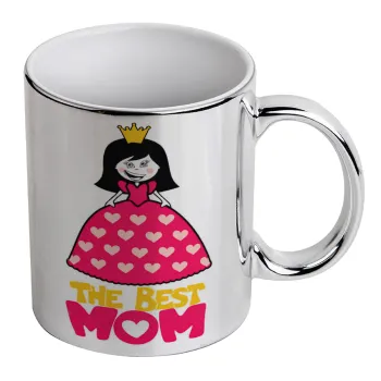 The Best Mom Queen, Mug ceramic, silver mirror, 330ml