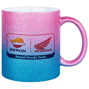 Honda Repsol Team, Κούπα Χρυσή/Μπλε Glitter, κεραμική, 330ml