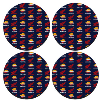 Honda Repsol Team, SET of 4 round wooden coasters (9cm)