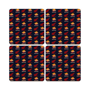 Honda Repsol Team, ΣΕΤ x4 Σουβέρ ξύλινα τετράγωνα plywood (9cm)