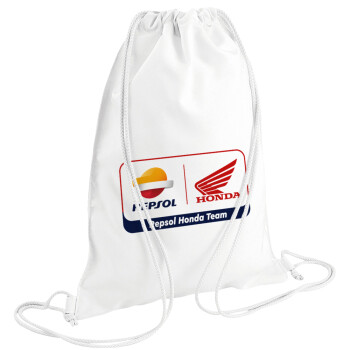 Honda Repsol Team, Τσάντα πλάτης πουγκί GYMBAG λευκή (28x40cm)