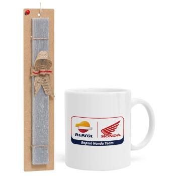 Honda Repsol Team, Easter Set, Ceramic Cup (330ml) & Easter aromatic flat candle (30cm) (GRAY)