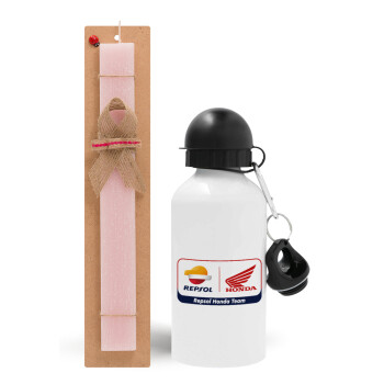 Honda Repsol Team, Easter Set, metallic aluminum bottle (500ml) & aromatic flat Easter candle (30cm) (PINK)