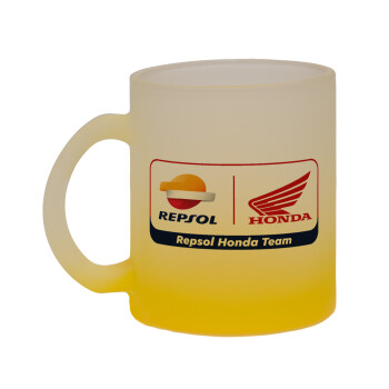 Honda Repsol Team, Κούπα γυάλινη δίχρωμη με βάση το κίτρινο ματ, 330ml