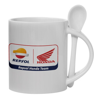 Honda Repsol Team, Κούπα, κεραμική με κουταλάκι, 330ml (1 τεμάχιο)