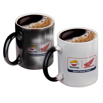 Honda Repsol Team, Color changing magic Mug, ceramic, 330ml when adding hot liquid inside, the black colour desappears (1 pcs)