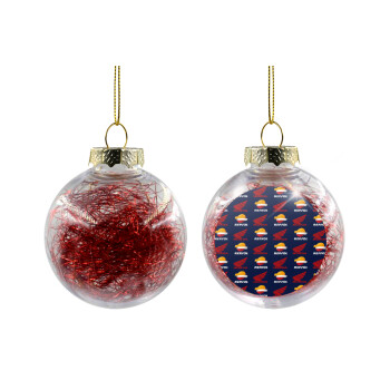 Honda Repsol Team, Transparent Christmas tree ball ornament with red filling 8cm