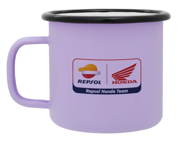 Honda Repsol Team — Metal enamel mug, matte light pastel purple, 360ml
