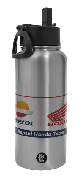Honda Repsol Team — Metal mug thermo Silver with Straw and Spout Lid (Stainless steel), double wall, 950ml