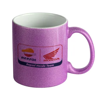 Honda Repsol Team, Κούπα Μωβ Glitter που γυαλίζει, κεραμική, 330ml