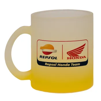 Honda Repsol Team, Κούπα γυάλινη δίχρωμη με βάση το κίτρινο ματ, 330ml